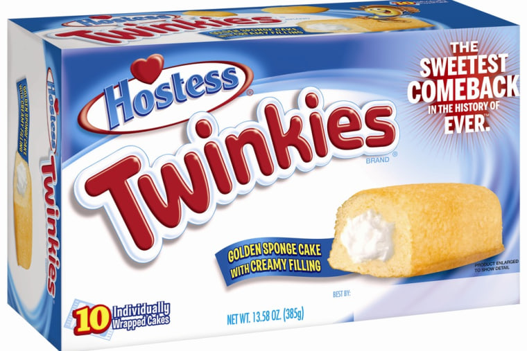 This undated image provided by Hostess Brands LLC shows a box of Twinkies.
