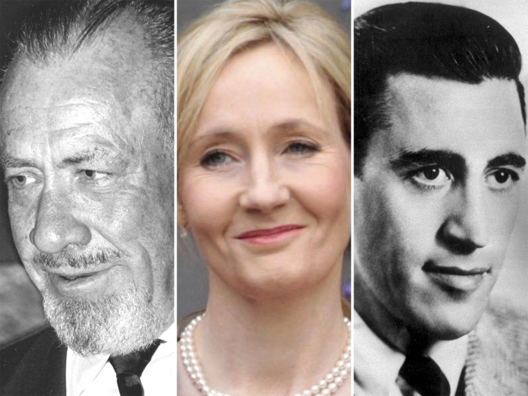 Left to right,l John Steinbeck, JK Rowling and J.D. Salinger