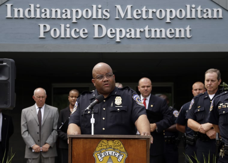 Indianapolis Metropolitan Police Department Chief of Police Rick Hite announces a plan on to put more uniformed police offers on the streets of Indiana's capital following a spate of deadly shootings.