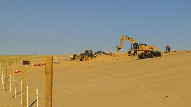 Two private excavation companies with heavy equipment joined the rescue effort in Michigan City, Ind.