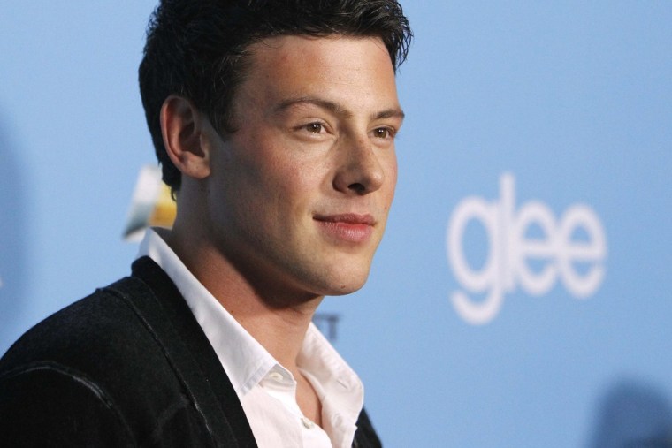 Cast member Cory Monteith poses at the premiere of the second season of the television series