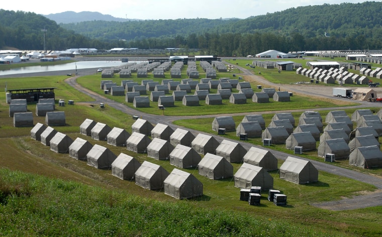 The tents below will house staff members at the Summit Bechtel Family National Scout Reserve in Glen Jean, W. Va. More than 30,000 Scouts, leaders and others will descend on southern West Virginia for the first ever National Scout Jamboree that officially begins July 15.
