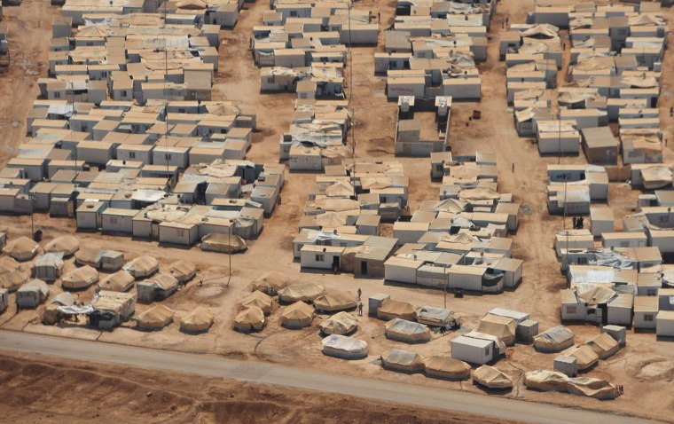 An aerial view of the Zaatari refugee camp on July 18.