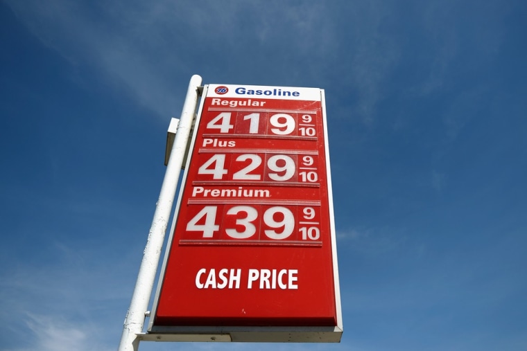 Gas prices are displayed at a 76 gas station on July 16, 2013 in Los Angeles, California.