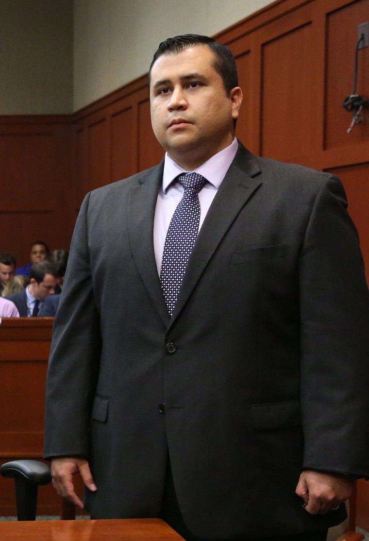 George Zimmerman listens as the verdict is announced on July 13.