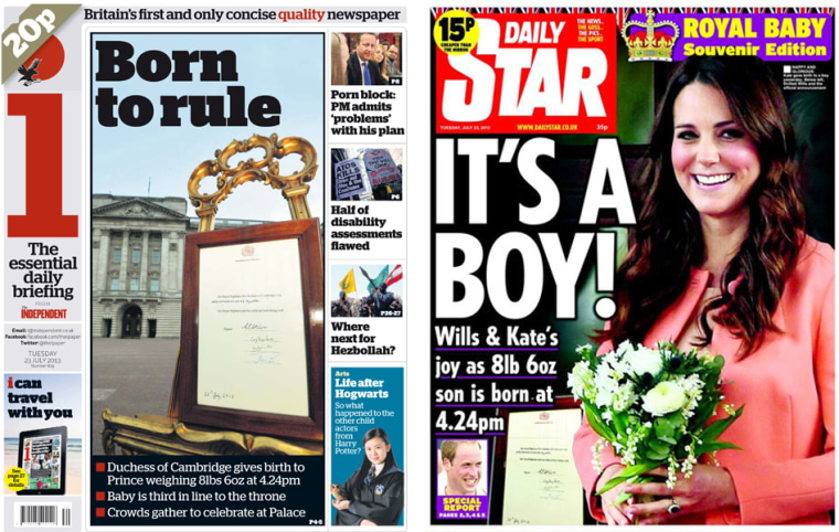 The front pages of Britain's I newspaper and the Daily Star