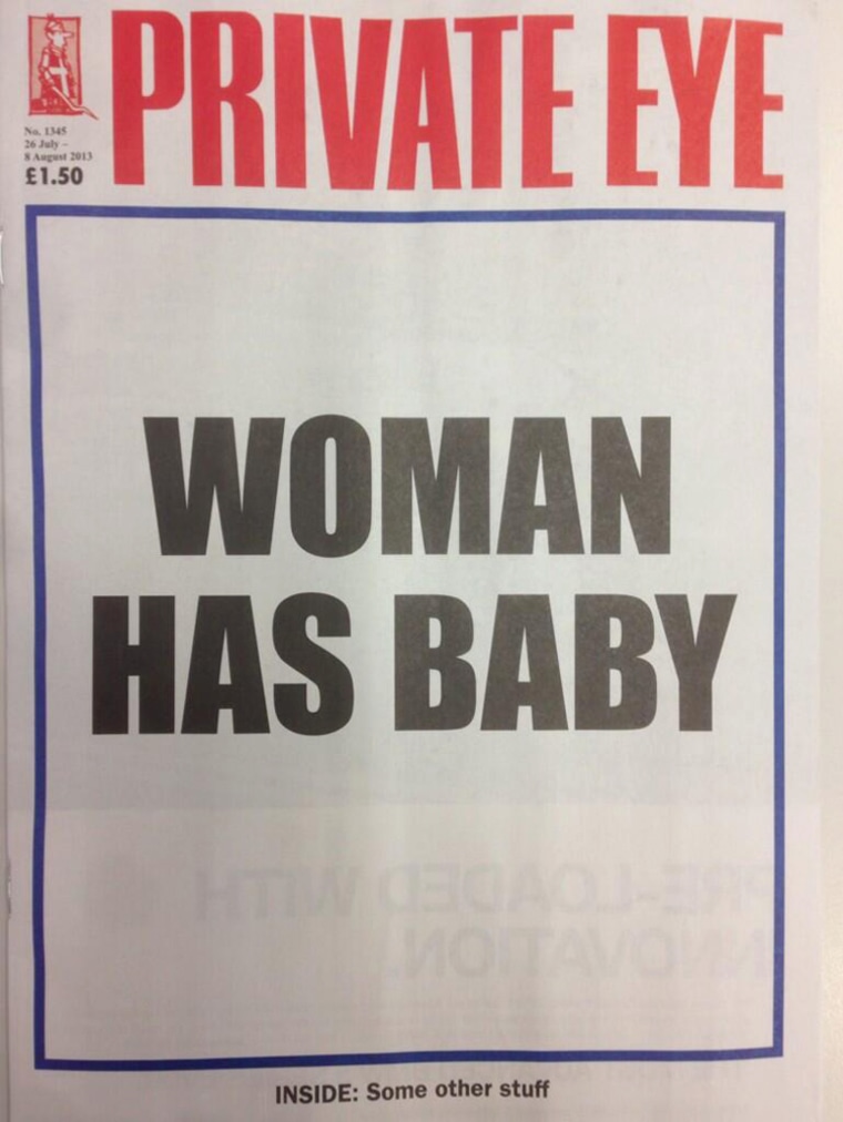 The cover of Britain's satirical magazine Private Eye struck a different tone.