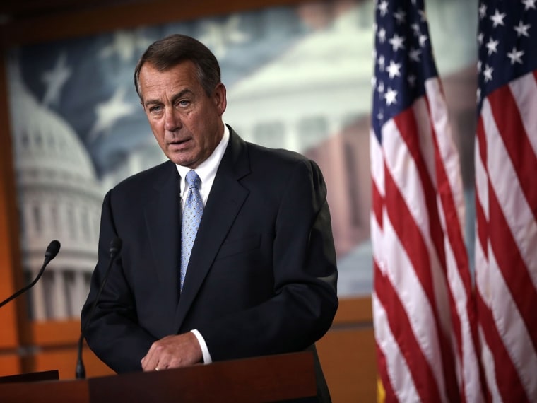 Speaker of the House Rep. John Boehner (R-OH) speaks during his weekly news conference June 6, 2013 on Capitol Hill in Washington, DC.