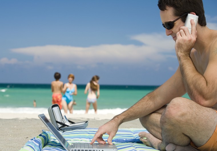 Image: Working at the beach