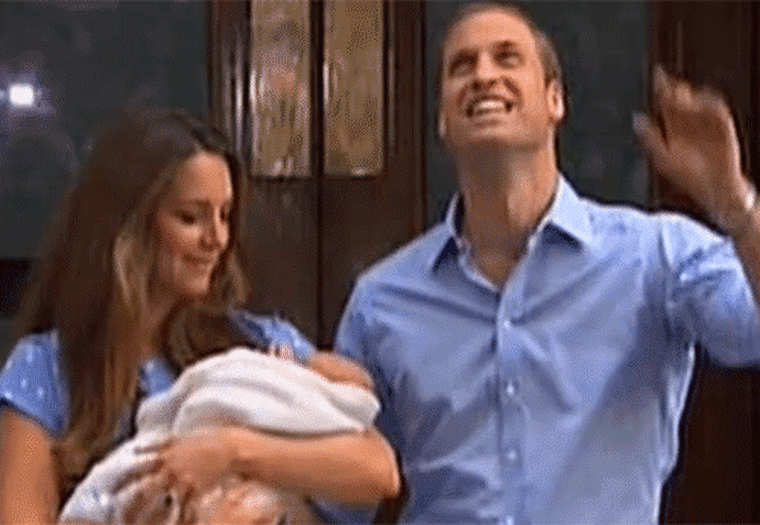 Image: GIF of royal baby appearing to wave
