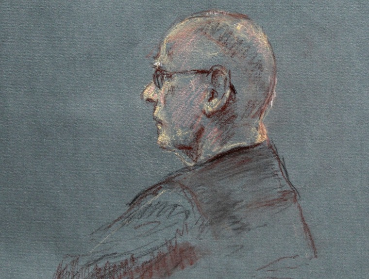 This courtroom sketch depicts James