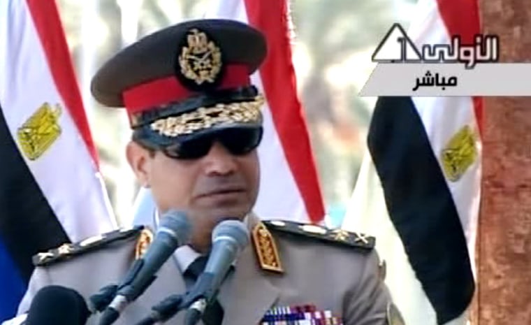 Abdel-Fattah Sissi delivers a speech in Cairo on Wednesday.
