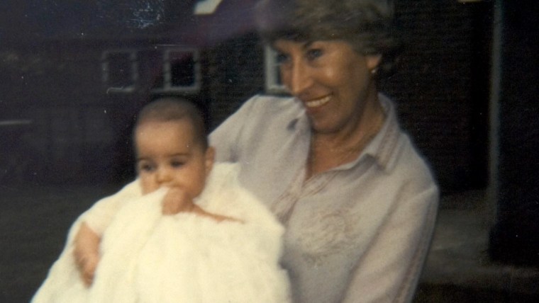 Kate, as a baby, with her maternal grandmother.