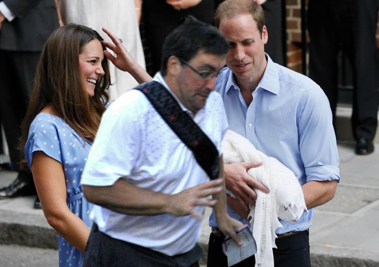 The Duke and Duchess of Cambridge try to show off their new baby to the world, and this guy has to go and get in the way.