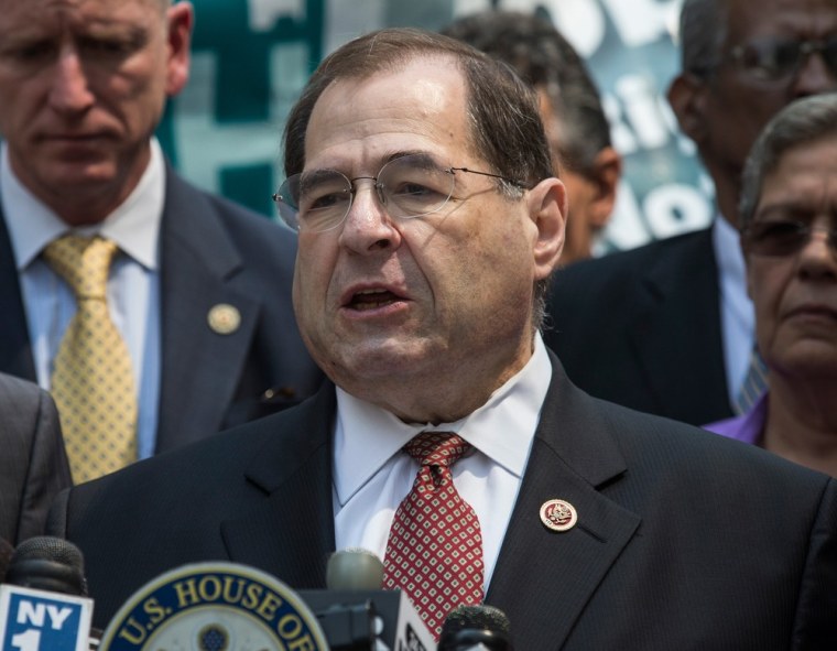 U.S. Rep. Jerry Nadler (D-NY) speaks at a press conference announcing the 100-day deadline for people whose health has been affected by the September 11 attacks to file for economic compensation through the