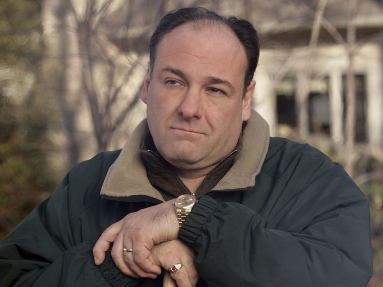 FILE - This file photo released by HBO in 2007 shows James Gandolfini as Tony Soprano in a scene from one of the last episodes of the HBO dramatic ser...