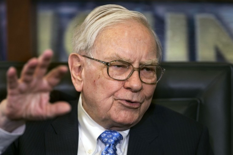Berkshire Hathaway CEO and Chairman Warren Buffett speaks during an interview with Liz Claman of the Fox Business Network, in Omaha, Neb., Monday, May...
