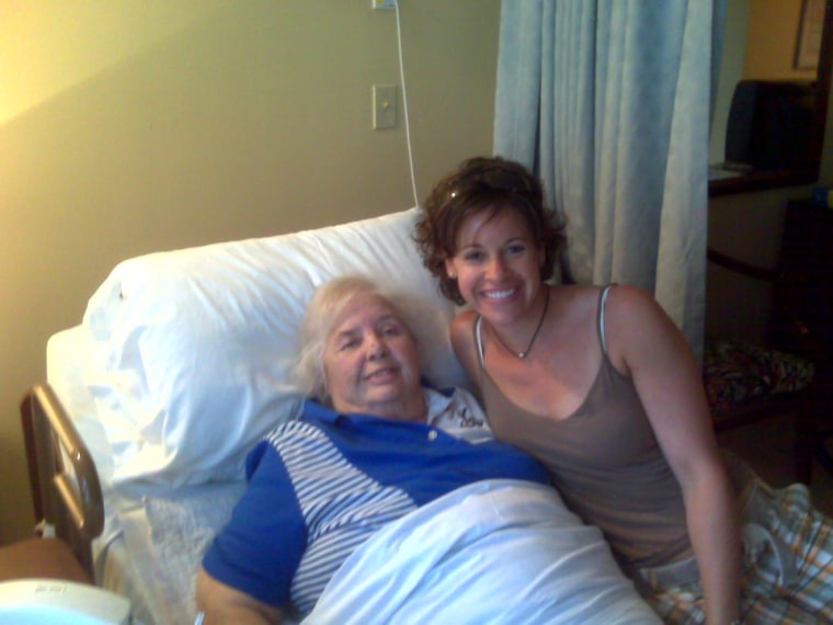 Jenna Wolfe visits her grandmother, Estelle, in the hospital in 2008.