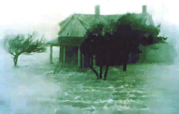 This image shows flooding from Hurricane Audrey, which killed about 500 people in 1957.