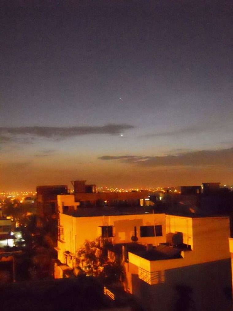 Astrophotographer Srinath Sonar took this photo of Mercury and Venus just after sunset in Bangalore, India, on June 5.