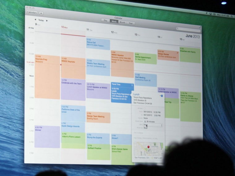 Mac OS X Mavericks calendar