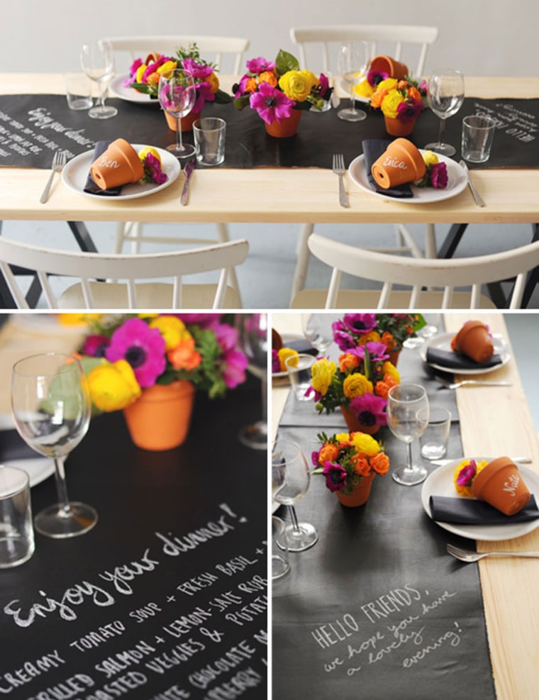 Chalkboard table setting from http://blog.heylook.fi/