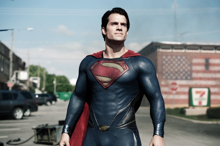 This film publicity image released by Warner Bros. Pictures shows Henry Cavill as Superman in \"Man of Steel.\"