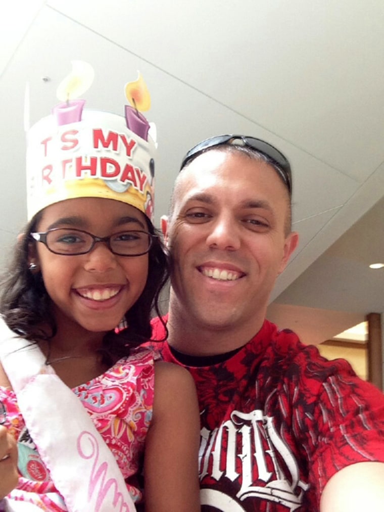 U.S. marine Chris Victoria was able to make it home to Augusta, Ga., to surprise his daughter, Alycia, for her ninth birthday in advance of Father's Day thanks to a program run by the non-profit organization Operation Homefront and Dove Care+Men.
