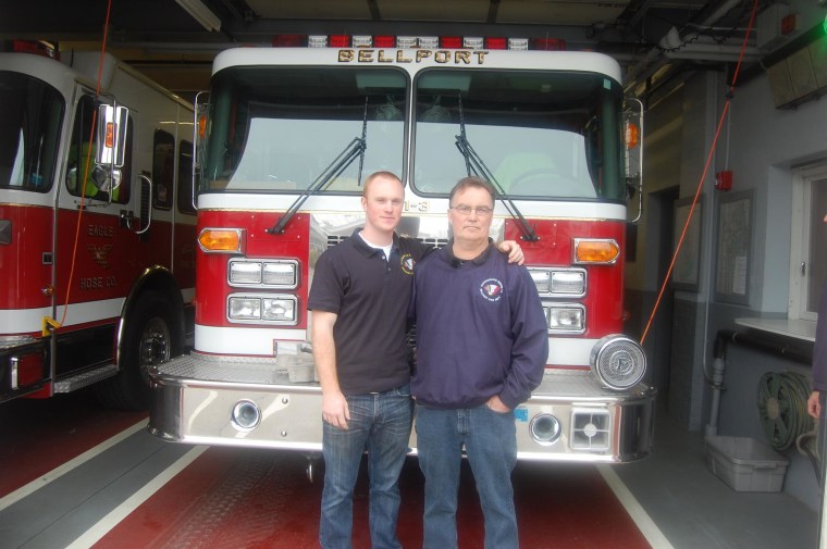 Frank and Tyler Furia are both volunteer firefighters