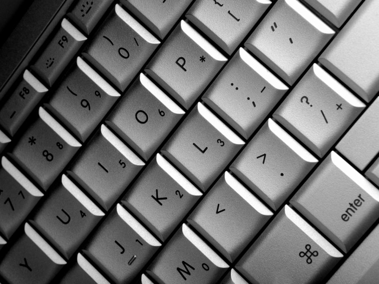 Close up detail shot of a computer keyboard