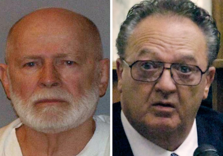 James 'Whitey' Bulger in a 2011 booking photo, left, and John Martorano in 2008.