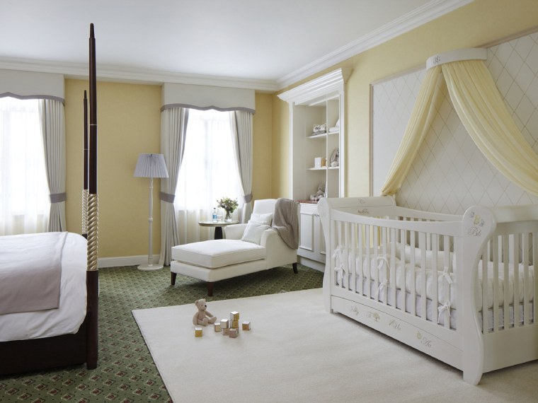 Grosvenor House’s Suite Dreams' hotel room with nursery was hand crafted by Dragons, the company that designed the nurseries of Princes’ William and Harry.
