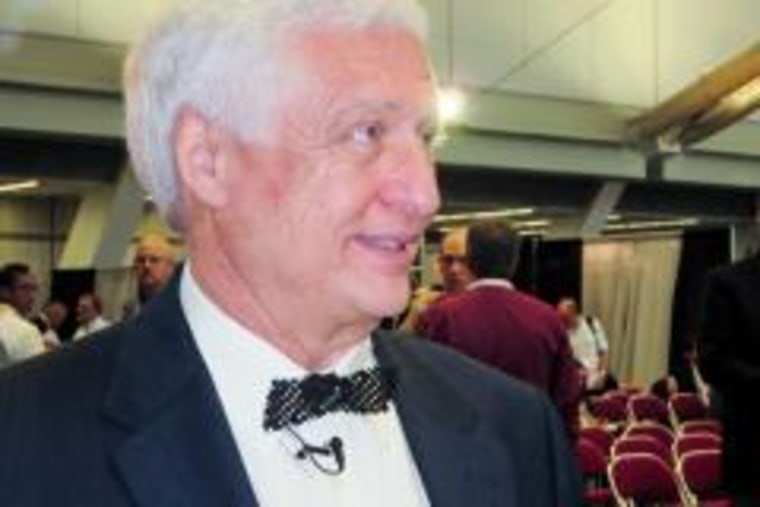 Ed Morris, director of the National Additive Manufacturing Innovation Institute, sports a bowtie made with a 3-D printer.