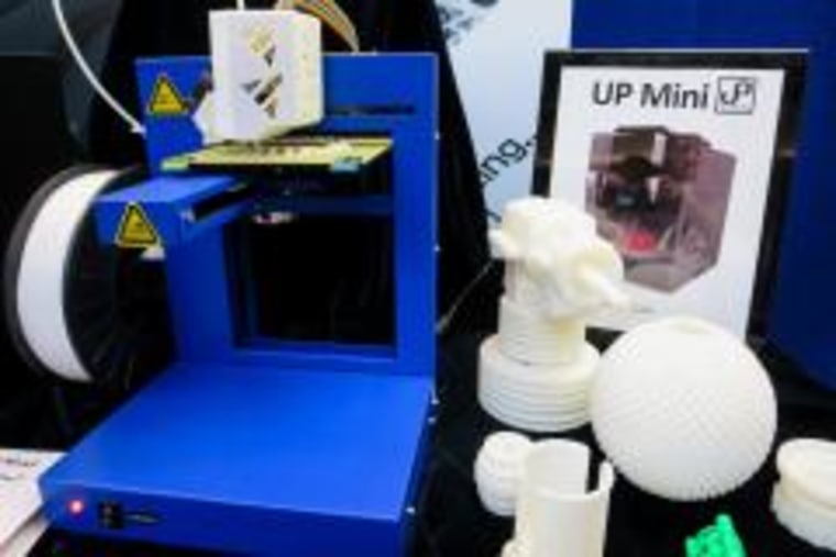 A 3-D printer on display at RAPID, an additive manufacturing conference in Pittsburgh, Pa.