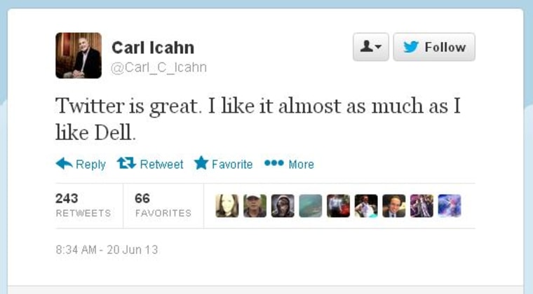 Icahn's first tweet