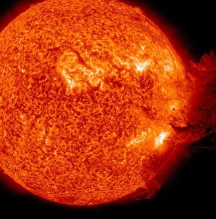 A coronal mass ejection as viewed by NASA's Solar Dynamics Observatory on June 7, 2011.