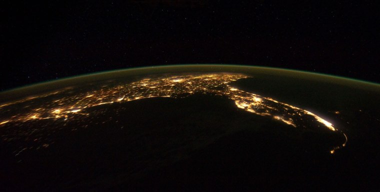 The lights of the Florida Peninsula and the rest of the southeastern U.S. glow in this picture taken from the International Space Station on Nov. 24.