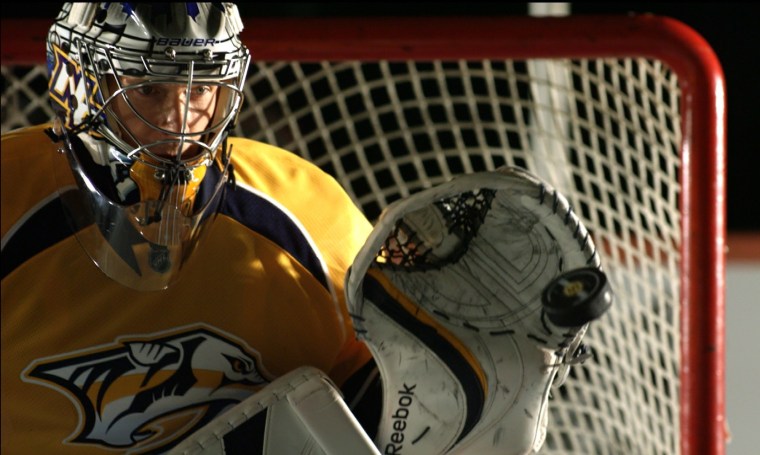 Nashville Predators goalie Pekka Rinne gets face time in