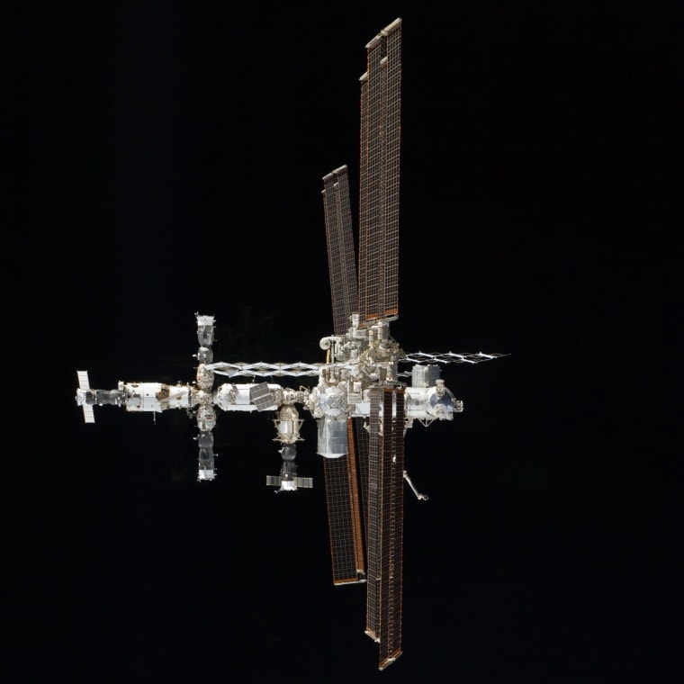 Different angle on the space station