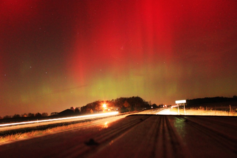David DelaGardelle snapped this picture of the northern lights as he was heading home from his Indiana workshop.