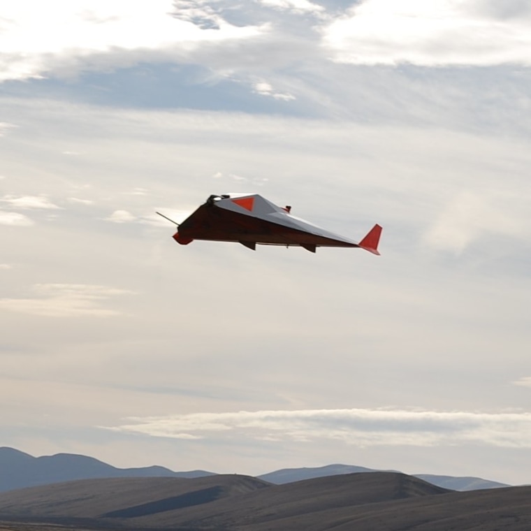 Near Space Corp.'s High-Altitude Shuttle System comes in for a landing at the end of a demonstration flight in 2009. The system can carry payloads from a high-flying balloon back to a runway autonomously.