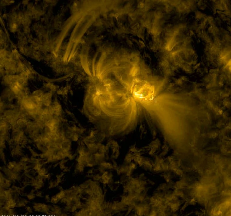 An X2.1-class solar flare erupts from the sun in this image, captured in extreme ultraviolet by NASA's Solar Dynamics Observatory on Sept. 6.