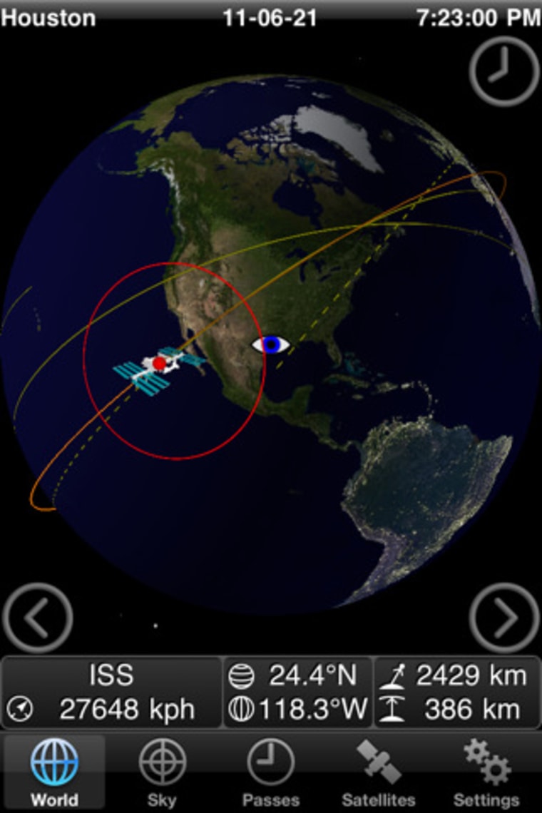 The GoAtlantis app for iPhone and iPad tracks Atlantis and the International Space Station during NASA's last shuttle mission.