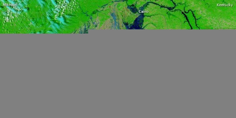 The imaging spectroradiometer on NASA's Aqua satellite acquired this image of the swollen Mississippi River on May 5, 2011.