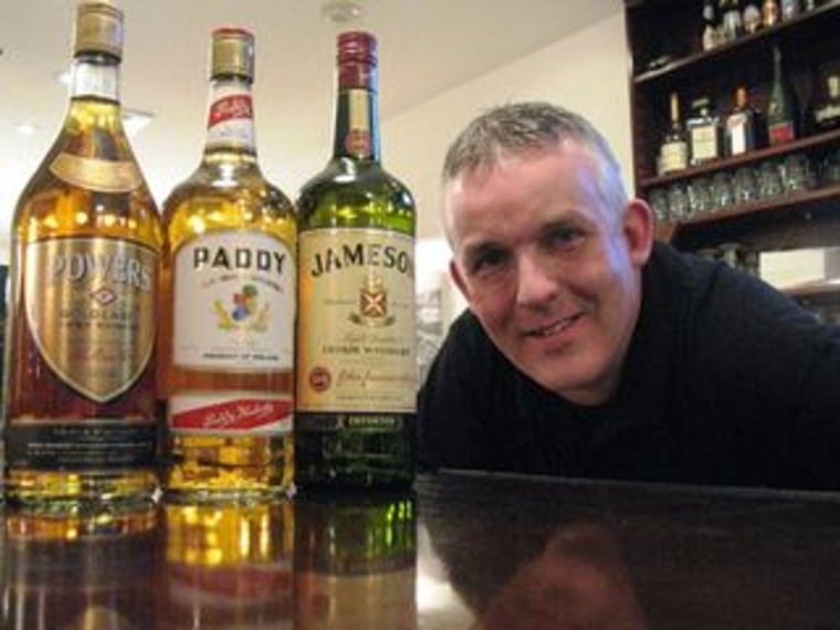 Bartender Emmet Rodgers, a native Irishman working in Grimaldi's in Hoboken, N.J., said he's happy Paddy and Powers whiskies are now on his bar shelf alongside Jameson.