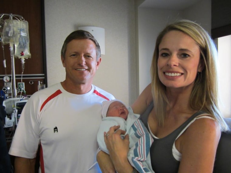 Bill and Alicia Towler and baby Ashlyn on the day she was born.