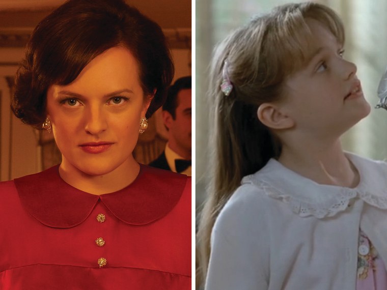 Image: Elisabeth Moss as Peggy Olson on \"Mad Men\" and Cynthia Parks on \"Picket Fences.\"