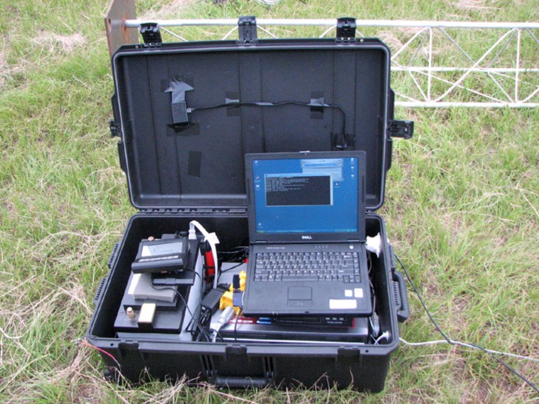 One of the kits Mark Sudduth and his team use to measure data during a storm for HurricaneTrack.com