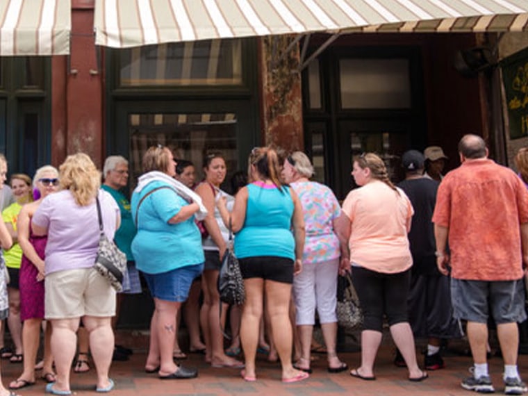 Fans line up outside Paula Deen's restaurant.