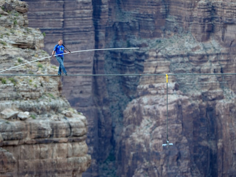 The biggest challenge Wallenda faced was strong gusts of wind, which clocked in at 48 miles per hour before he started his walk.